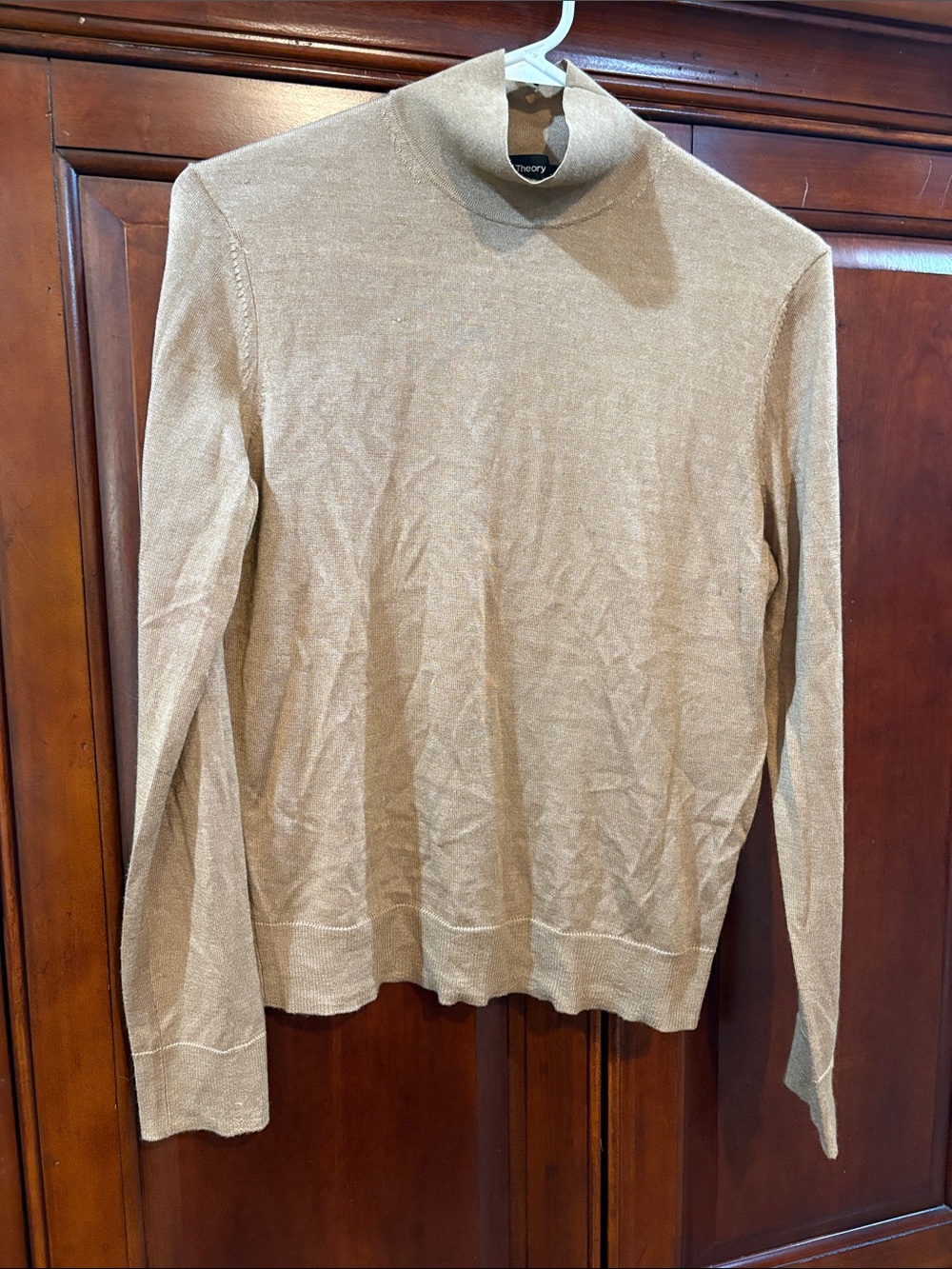 Theory Women's Tan Turtleneck Sweater